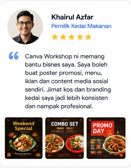 Testimoni Khairul Azfar, Pemilik Kedai Makanan